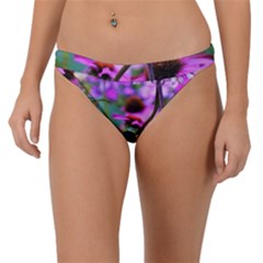 Yellow Flowers In The Purple Coneflower Garden Band Bikini Bottom by myrubiogarden