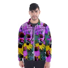 Yellow Flowers In The Purple Coneflower Garden Windbreaker (men)