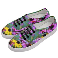 Yellow Flowers In The Purple Coneflower Garden Women s Classic Low Top Sneakers by myrubiogarden