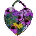 Yellow Flowers In The Purple Coneflower Garden Giant Heart Shaped Tote View1