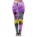 Yellow Flowers In The Purple Coneflower Garden Lightweight Velour Leggings View2