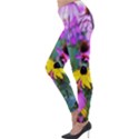 Yellow Flowers In The Purple Coneflower Garden Lightweight Velour Leggings View3