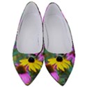 Yellow Flowers In The Purple Coneflower Garden Women s Low Heels View1