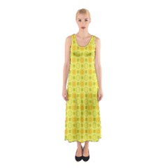 Traditional Patterns Chrysanthemum Sleeveless Maxi Dress by Pakrebo