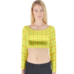 Traditional Patterns Chrysanthemum Long Sleeve Crop Top by Pakrebo