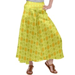 Traditional Patterns Chrysanthemum Satin Palazzo Pants