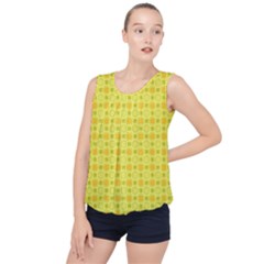 Traditional Patterns Chrysanthemum Bubble Hem Chiffon Tank Top by Pakrebo