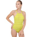 Traditional Patterns Chrysanthemum High Neck One Piece Swimsuit View1