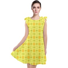 Traditional Patterns Chrysanthemum Tie Up Tunic Dress