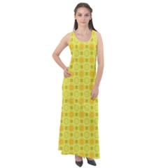 Traditional Patterns Chrysanthemum Sleeveless Velour Maxi Dress by Pakrebo