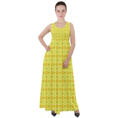 Traditional Patterns Chrysanthemum Empire Waist Velour Maxi Dress by Pakrebo