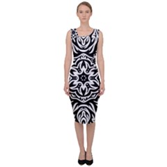 Pattern Star Design Texture Sleeveless Pencil Dress