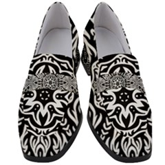 Pattern Star Design Texture Women s Chunky Heel Loafers