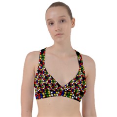 Graphic Pattern Rubiks Cube Cube Sweetheart Sports Bra by Pakrebo