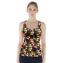 Graphic Pattern Rubiks Cube Cube Racer Back Sports Top by Pakrebo