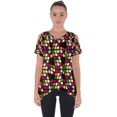 Graphic Pattern Rubiks Cube Cube Cut Out Side Drop Tee by Pakrebo