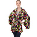 Graphic Pattern Rubiks Cube Cube Velvet Kimono Robe View1