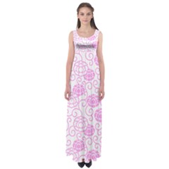 Peony Asia Spring Flowers Natural Empire Waist Maxi Dress by Pakrebo