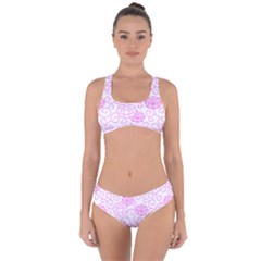 Peony Asia Spring Flowers Natural Criss Cross Bikini Set by Pakrebo