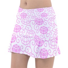 Peony Asia Spring Flowers Natural Tennis Skirt by Pakrebo