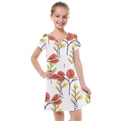 Tree Autumn Forest Landscape Kids  Cross Web Dress by Pakrebo