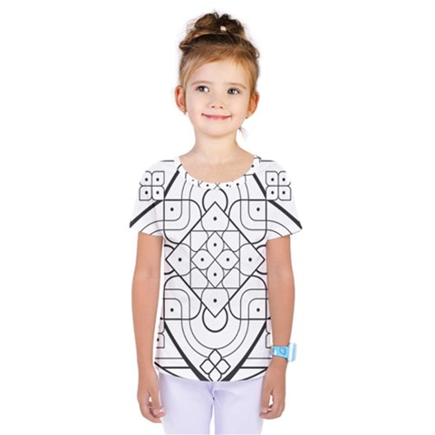 Mandala Drawing Dyes Page Kids  One Piece Tee by Pakrebo