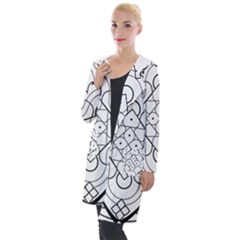 Mandala Drawing Dyes Page Hooded Pocket Cardigan