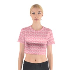 Damask Floral Design Seamless Cotton Crop Top by Pakrebo