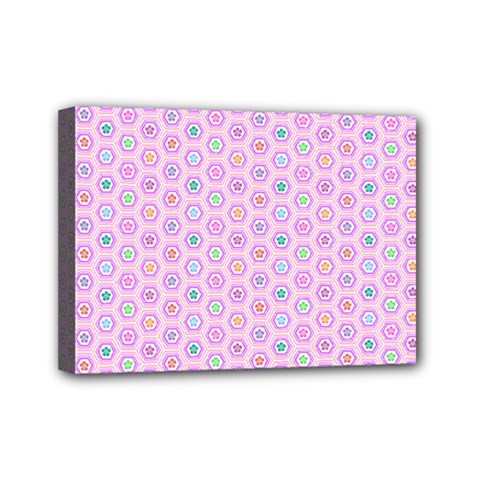 A Hexagonal Pattern Mini Canvas 7  X 5  (stretched) by Pakrebo