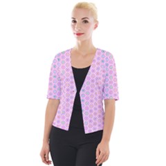 A Hexagonal Pattern Cropped Button Cardigan by Pakrebo