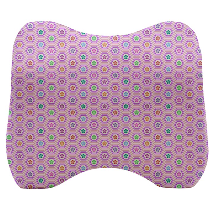 A Hexagonal Pattern Velour Head Support Cushion