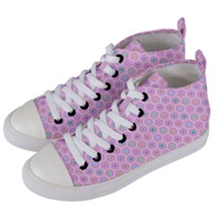 A Hexagonal Pattern Women s Mid-top Canvas Sneakers by Pakrebo