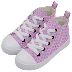 A Hexagonal Pattern Kids  Mid-top Canvas Sneakers by Pakrebo