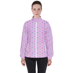 A Hexagonal Pattern High Neck Windbreaker (women) by Pakrebo