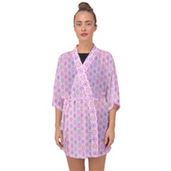 A Hexagonal Pattern Half Sleeve Chiffon Kimono by Pakrebo