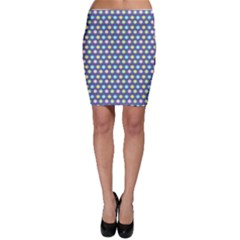 Deep Blue Hemp Pattern Flowers Bodycon Skirt by Pakrebo