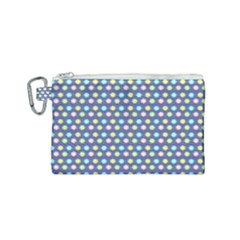 Deep Blue Hemp Pattern Flowers Canvas Cosmetic Bag (small) by Pakrebo