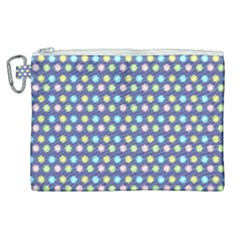 Deep Blue Hemp Pattern Flowers Canvas Cosmetic Bag (xl) by Pakrebo