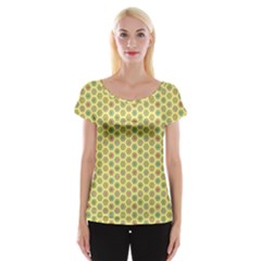 A Hexagonal Pattern Cap Sleeve Top by Pakrebo