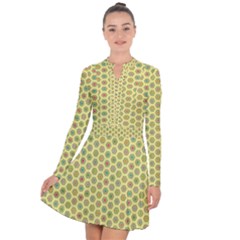 A Hexagonal Pattern Long Sleeve Panel Dress by Pakrebo