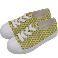 A Hexagonal Pattern Kids  Low Top Canvas Sneakers by Pakrebo