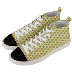 A Hexagonal Pattern Men s Mid-top Canvas Sneakers by Pakrebo