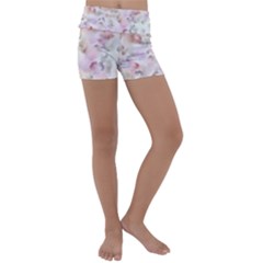 Abstract Watercolor Seamless Kids  Lightweight Velour Yoga Shorts