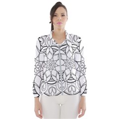 Mandala Drawing Dyes Page Windbreaker (women) by Pakrebo