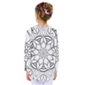 Mandala Drawing Dyes Page Kids  Long Sleeve Tee View2