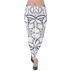 Mandala Drawing Dyes Page Velvet Leggings by Pakrebo