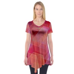 Abstract Background Texture Short Sleeve Tunic  by Pakrebo