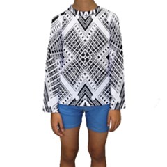 Pattern Tile Repeating Geometric Kids  Long Sleeve Swimwear by Pakrebo