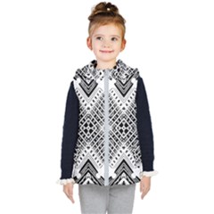 Pattern Tile Repeating Geometric Kids  Hooded Puffer Vest by Pakrebo