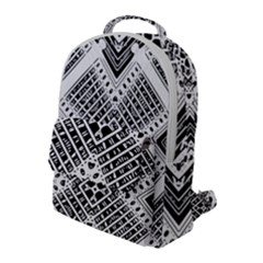 Pattern Tile Repeating Geometric Flap Pocket Backpack (large)